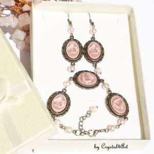 Set cu camee Pink Butterfly