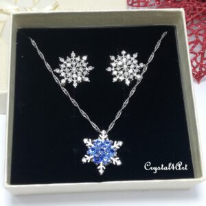 Set de bijuterii de iarna cu cristale fulgi de nea